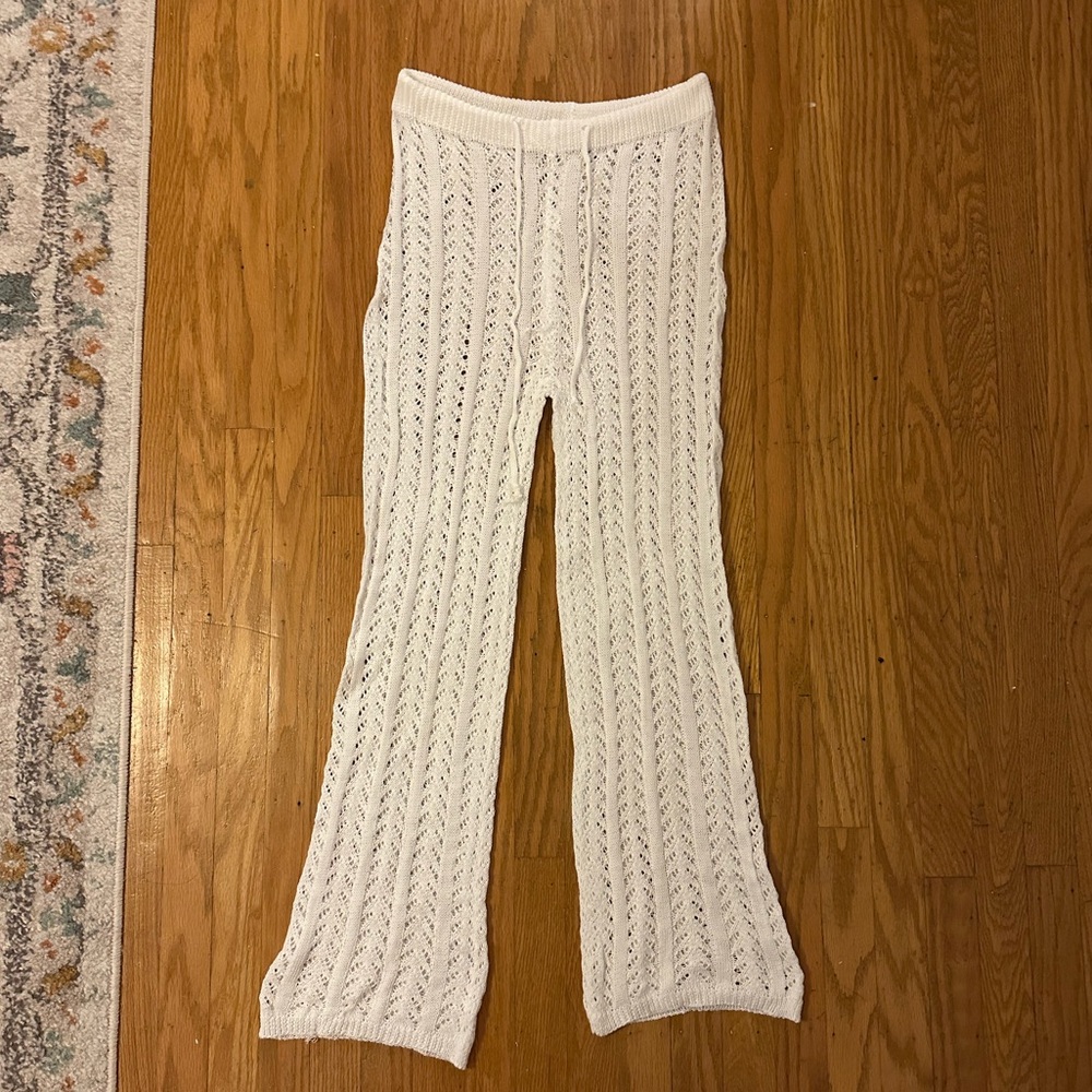 Crochet sheer beach pants